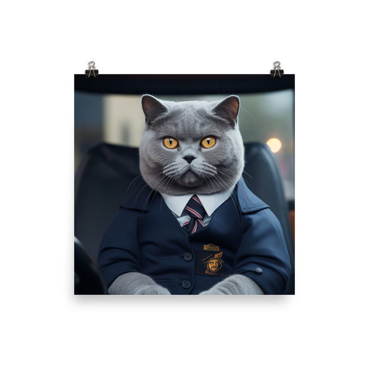 British Shorthair Transit Operator Photo paper poster - PosterfyAI.com