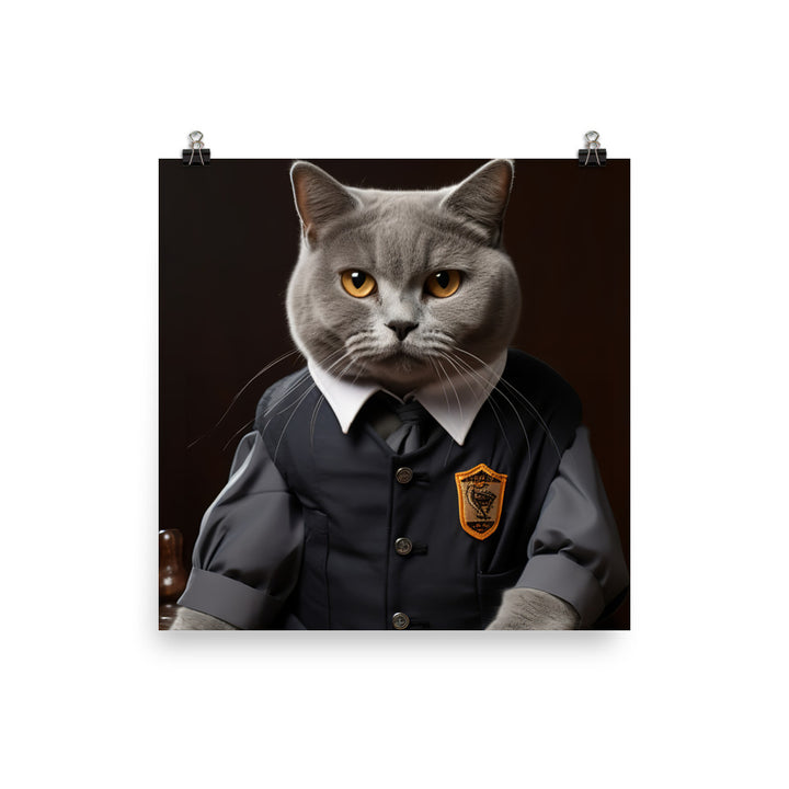 British Shorthair Referee Photo paper poster - PosterfyAI.com