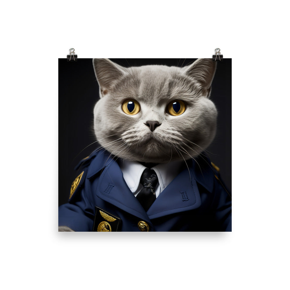 British Shorthair Pilot Photo paper poster - PosterfyAI.com