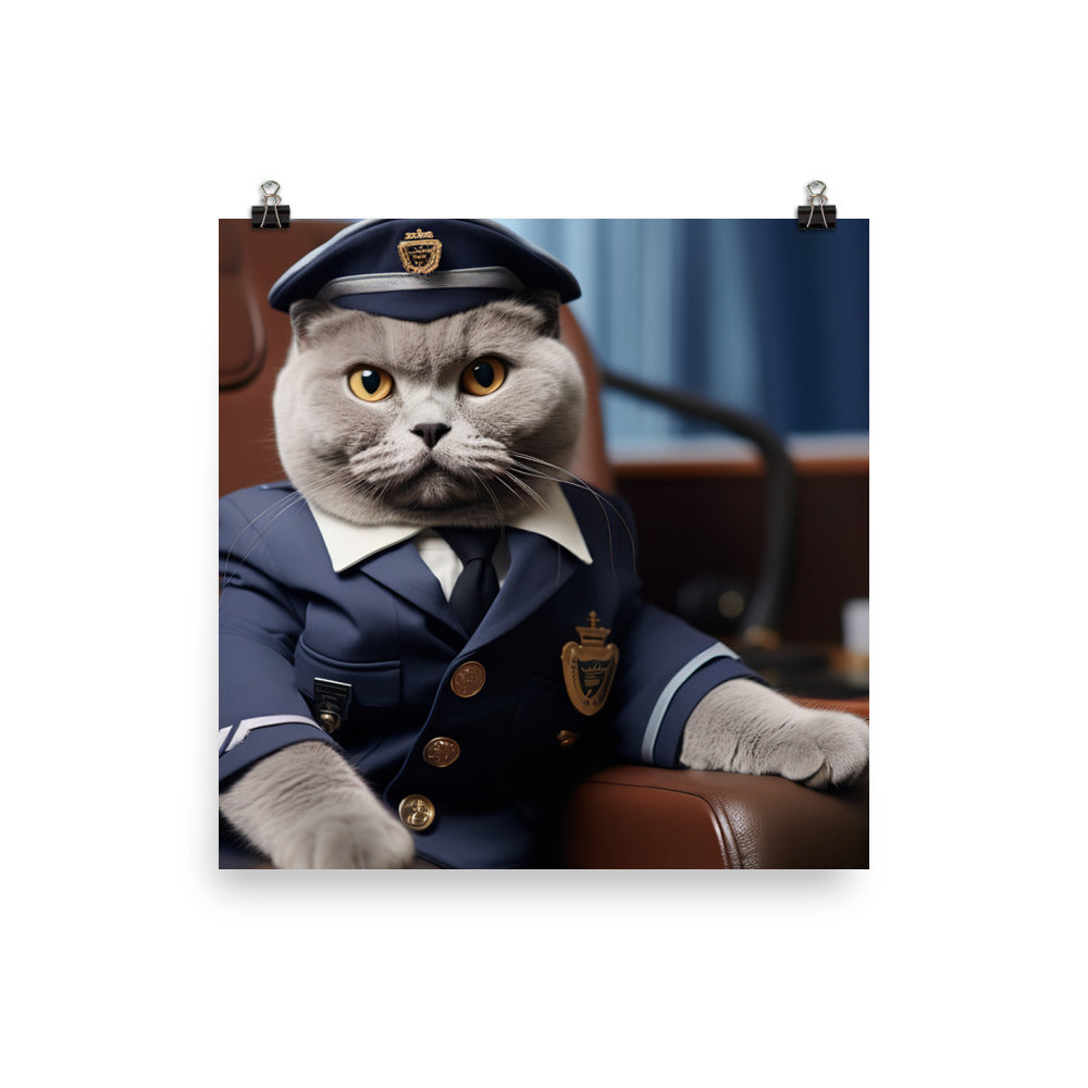 British Shorthair Pilot Photo paper poster - PosterfyAI.com