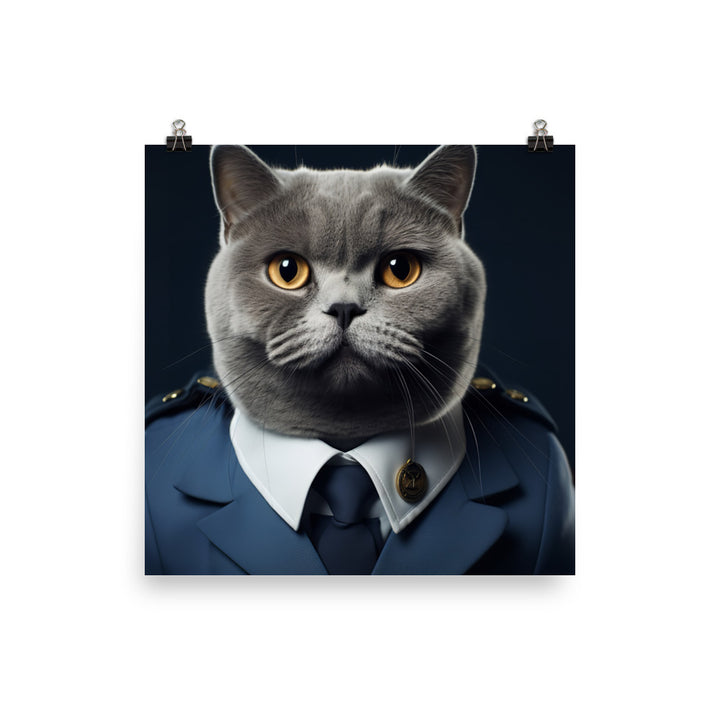 British Shorthair Pilot Photo paper poster - PosterfyAI.com