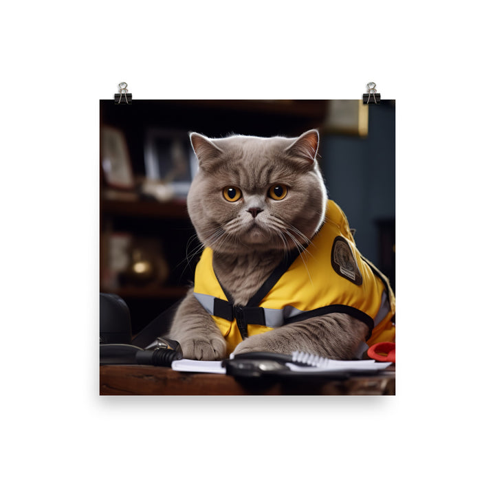 British Shorthair Paramedic Photo paper poster - PosterfyAI.com