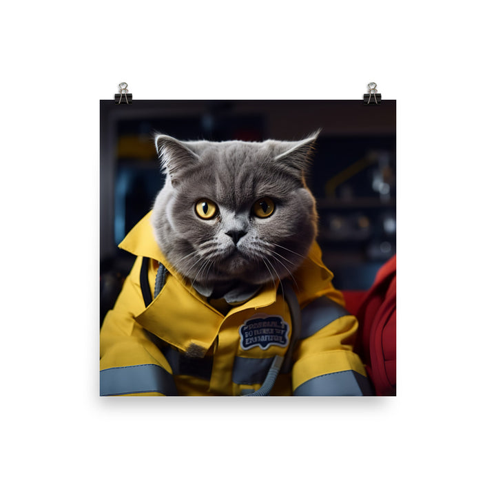 British Shorthair Paramedic Photo paper poster - PosterfyAI.com