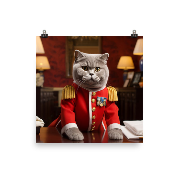 British Shorthair Hotel Staff Photo paper poster - PosterfyAI.com