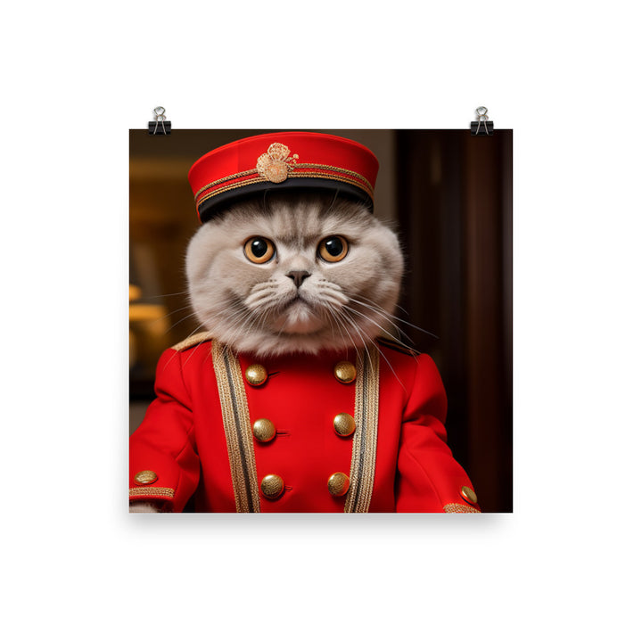 British Shorthair Hotel Staff Photo paper poster - PosterfyAI.com