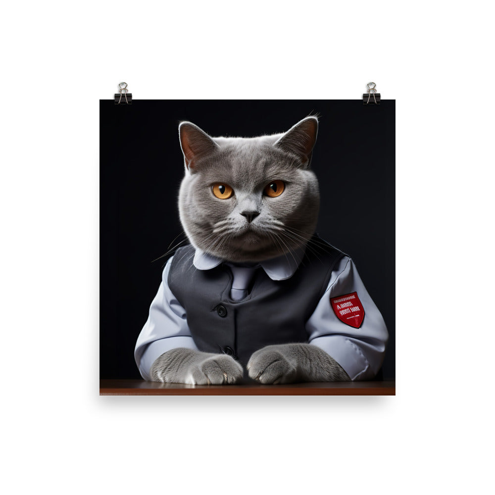 British Shorthair Fast Food Crew Photo paper poster - PosterfyAI.com