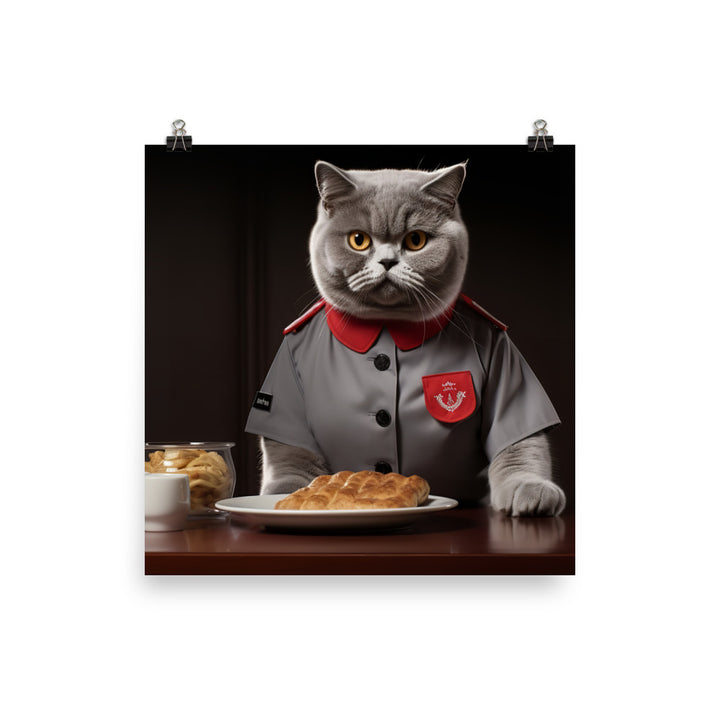 British Shorthair Fast Food Crew Photo paper poster - PosterfyAI.com