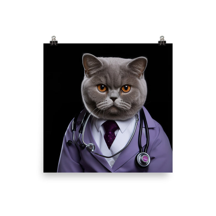 British Shorthair Doctor Photo paper poster - PosterfyAI.com