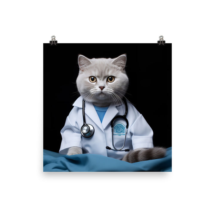 British Shorthair Doctor Photo paper poster - PosterfyAI.com