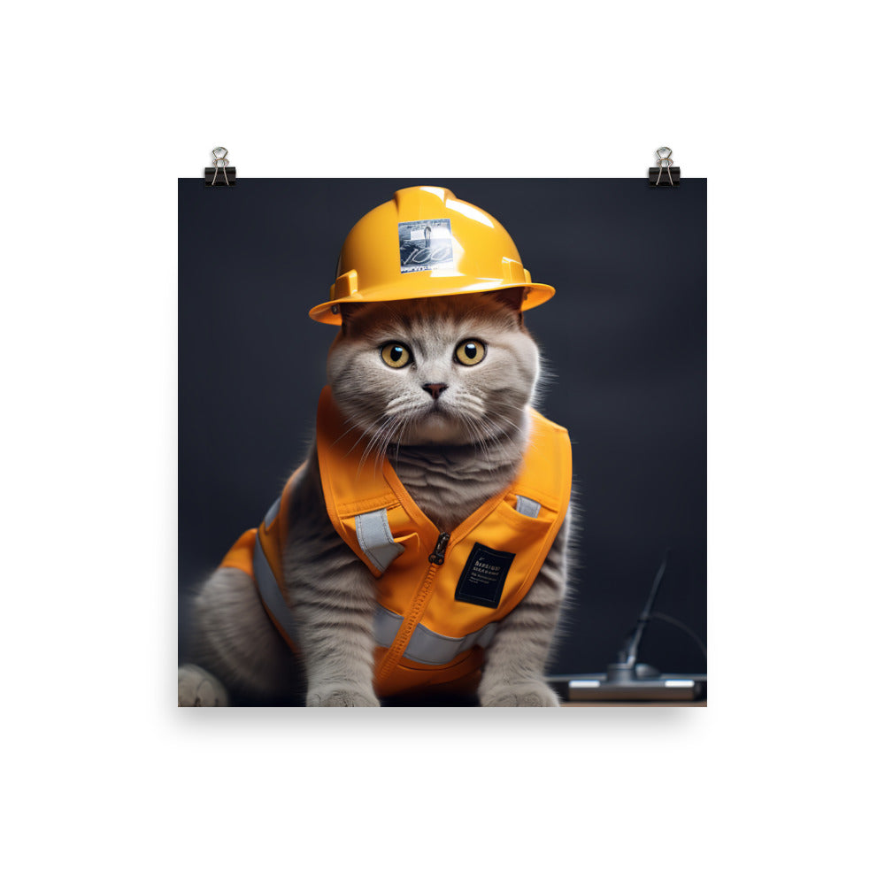 British Shorthair Contractor Photo paper poster - PosterfyAI.com
