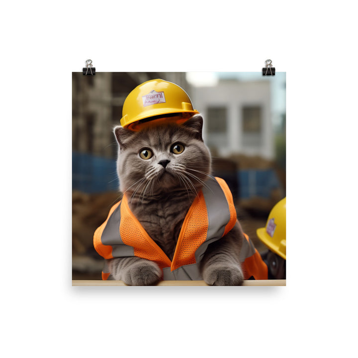 British Shorthair Contractor Photo paper poster - PosterfyAI.com