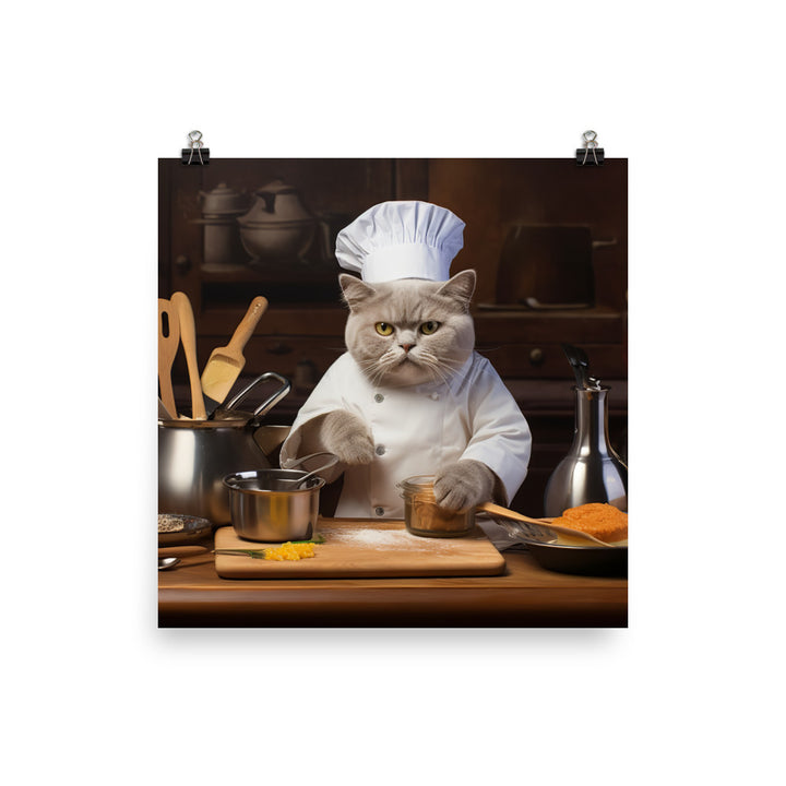 British Shorthair Chef Photo paper poster - PosterfyAI.com