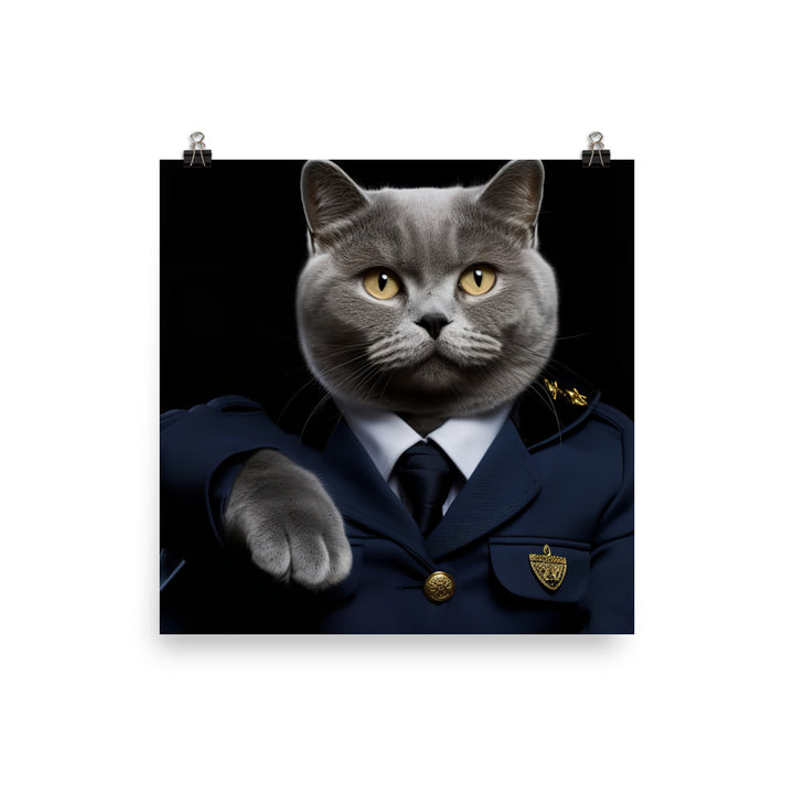 British Shorthair Cabin Crew Photo paper poster - PosterfyAI.com