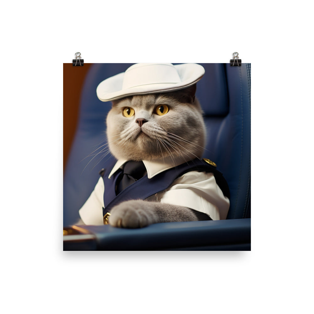 British Shorthair Cabin Crew Photo paper poster - PosterfyAI.com