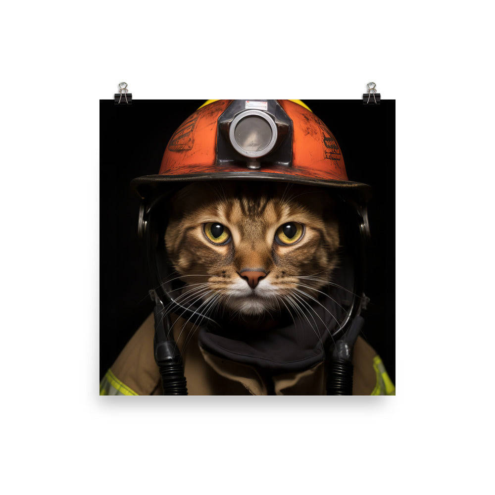 Abyssinian Firefighter Photo paper poster - PosterfyAI.com