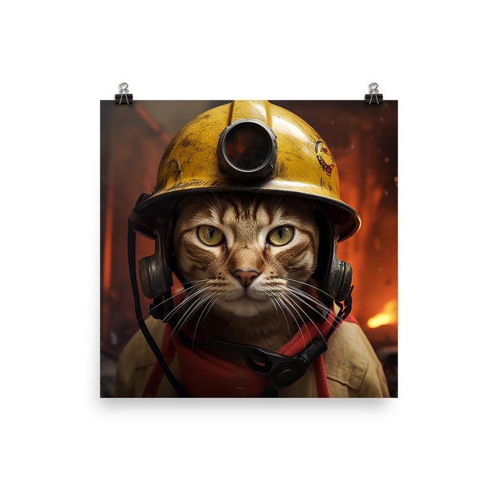 Abyssinian Firefighter Photo paper poster - PosterfyAI.com