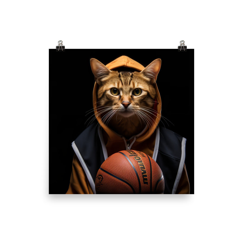 Abyssinian Basketball Player Photo paper poster - PosterfyAI.com