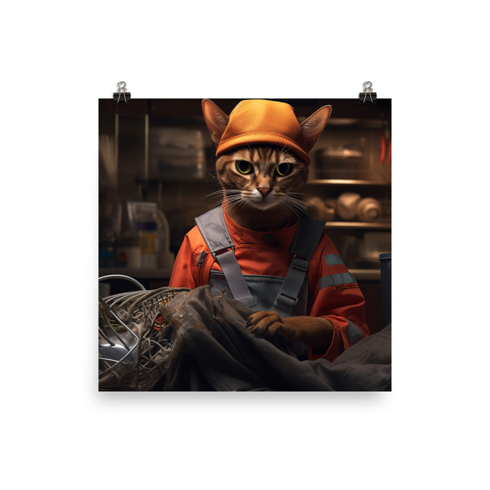 Abyssinian Janitor Photo paper poster - PosterfyAI.com