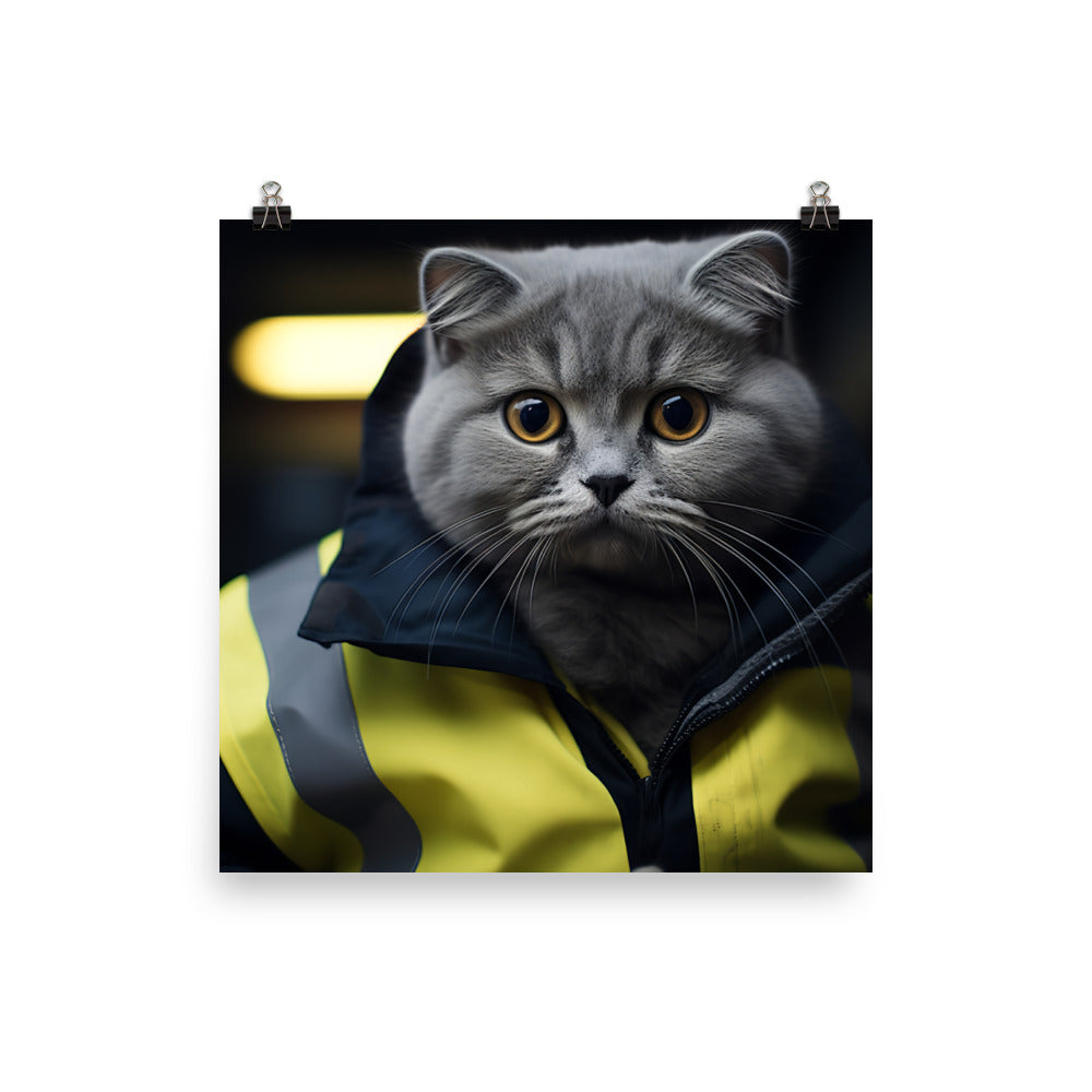 Scottish Fold Transit Operator Photo paper poster - PosterfyAI.com