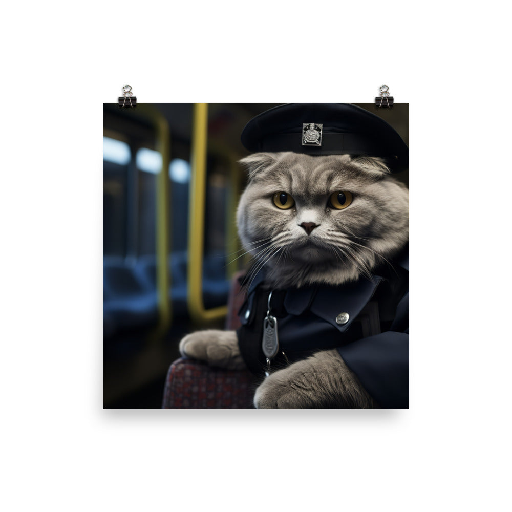 Scottish Fold Transit Operator Photo paper poster - PosterfyAI.com