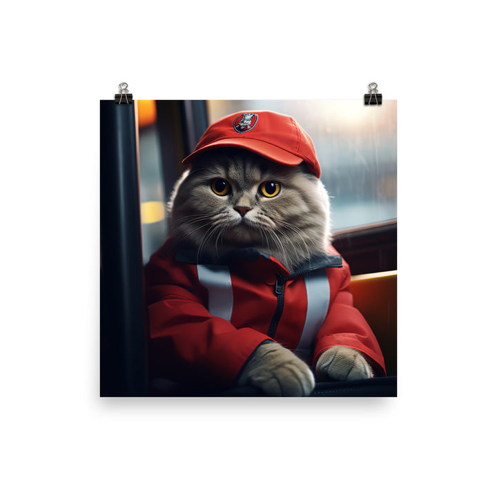 Scottish Fold Transit Operator Photo paper poster - PosterfyAI.com