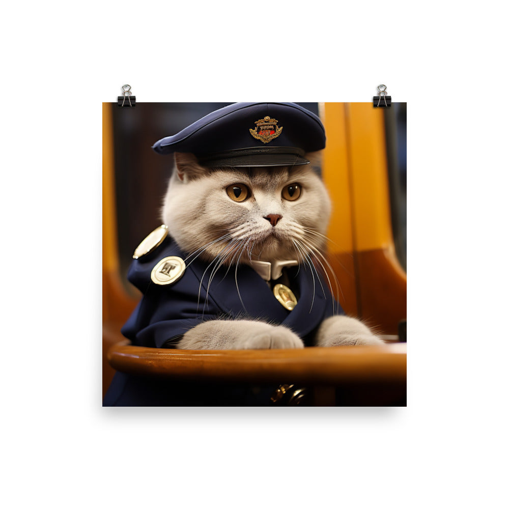 Scottish Fold Transit Operator Photo paper poster - PosterfyAI.com