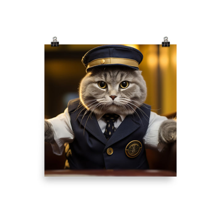 Scottish Fold Transit Operator Photo paper poster - PosterfyAI.com