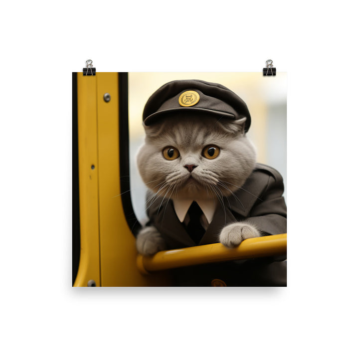 Scottish Fold Transit Operator Photo paper poster - PosterfyAI.com