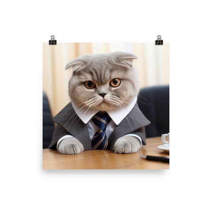 Scottish Fold Sales Consultant Photo paper poster - PosterfyAI.com