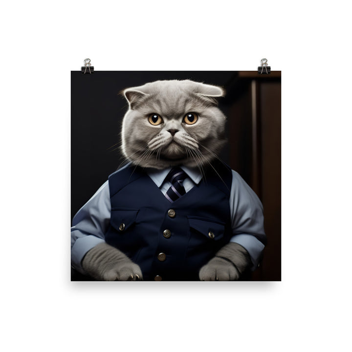 Scottish Fold Prison Officer Photo paper poster - PosterfyAI.com