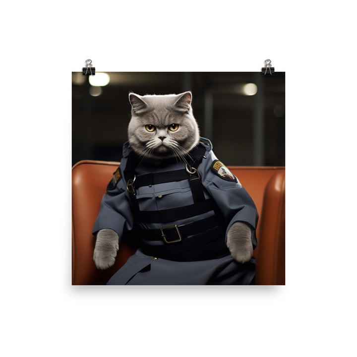 Scottish Fold Prison Officer Photo paper poster - PosterfyAI.com