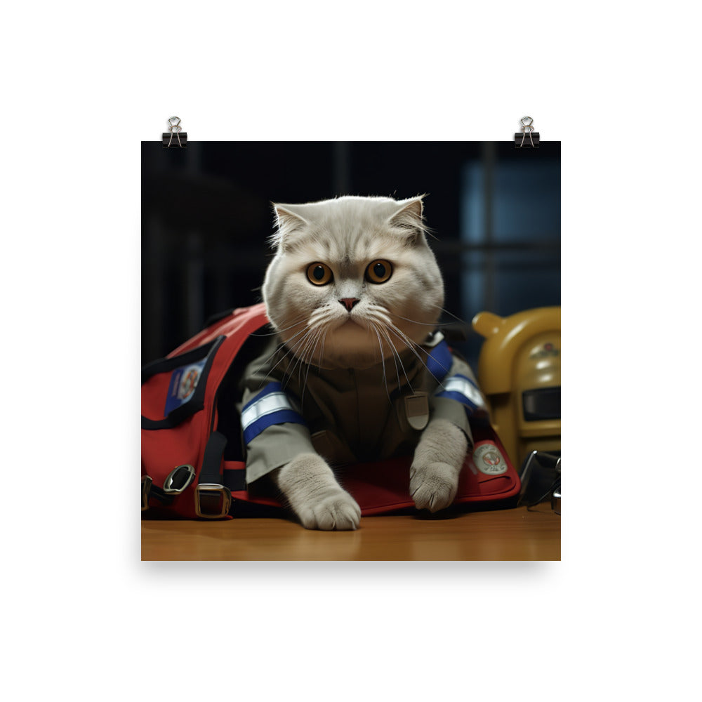 Scottish Fold Paramedic Photo paper poster - PosterfyAI.com