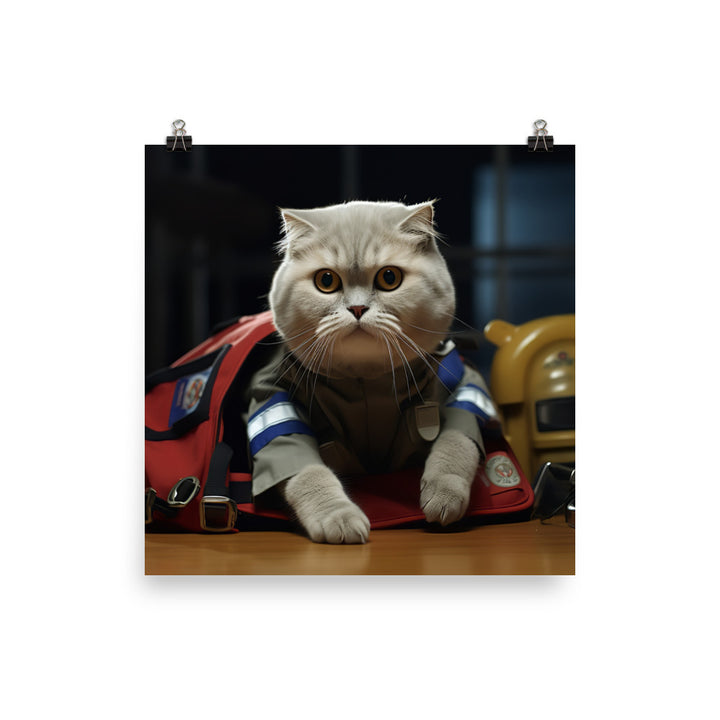 Scottish Fold Paramedic Photo paper poster - PosterfyAI.com