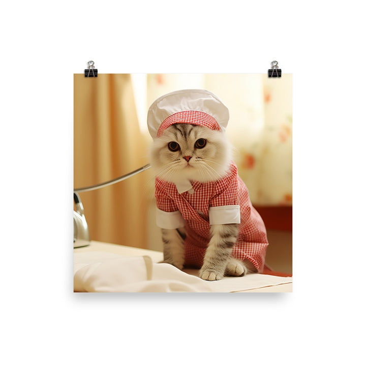 Scottish Fold Nurse Photo paper poster - PosterfyAI.com