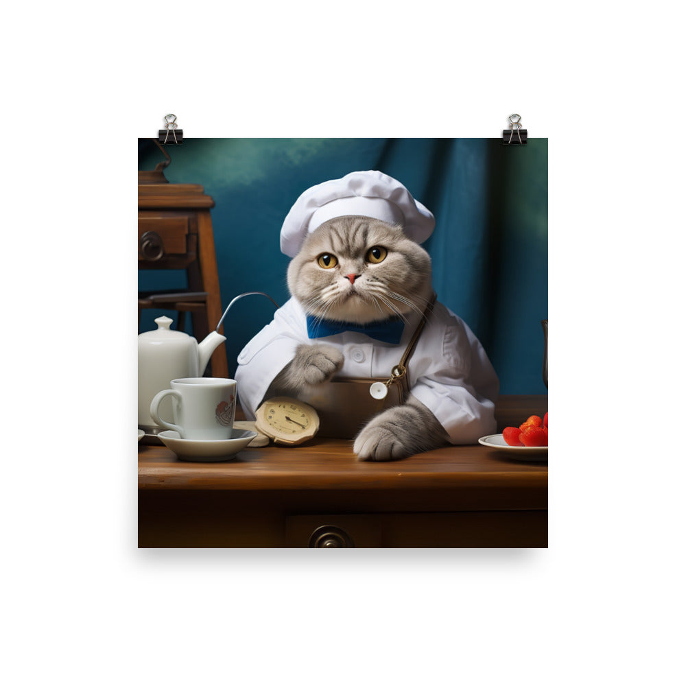 Scottish Fold Nurse Photo paper poster - PosterfyAI.com