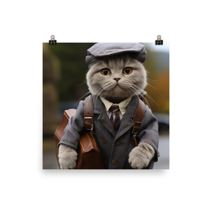 Scottish Fold Mail Carrier Photo paper poster - PosterfyAI.com