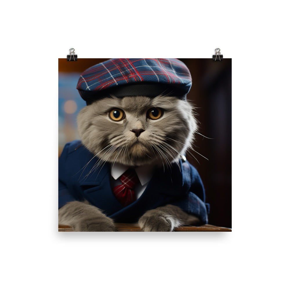 Scottish Fold Mail Carrier Photo paper poster - PosterfyAI.com