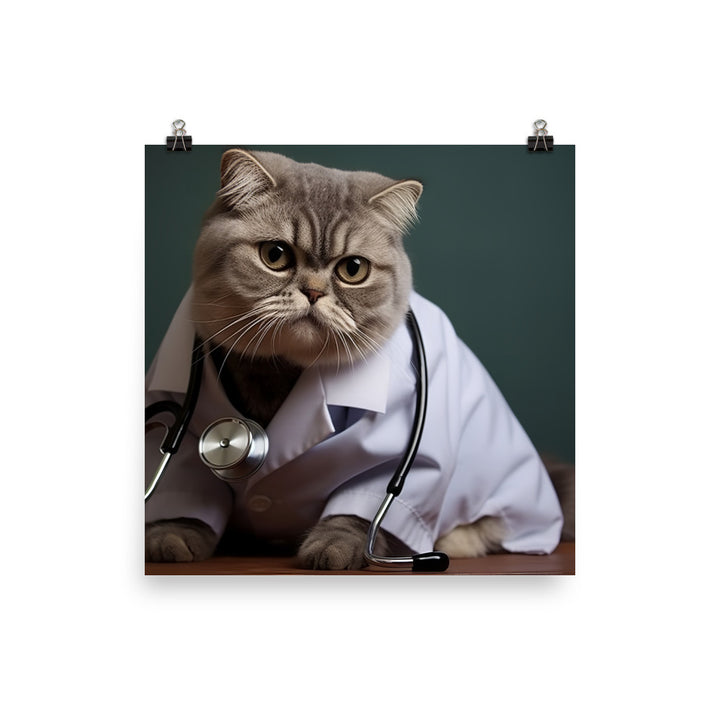 Scottish Fold Doctor Photo paper poster - PosterfyAI.com