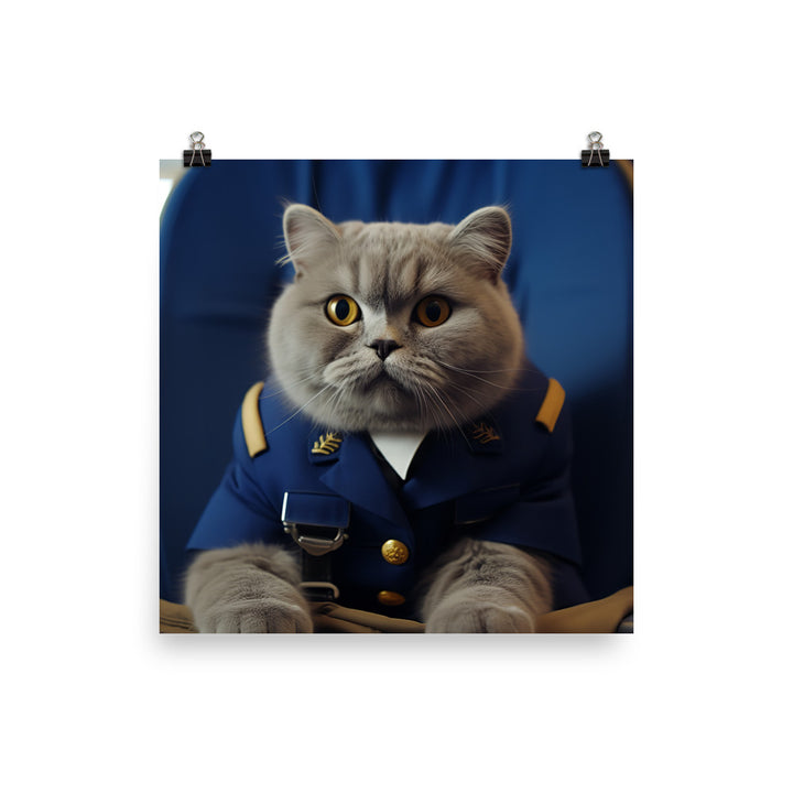 Scottish Fold Cabin Crew Photo paper poster - PosterfyAI.com