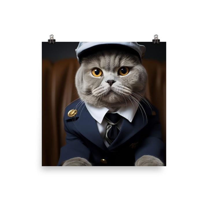 Scottish Fold Cabin Crew Photo paper poster - PosterfyAI.com