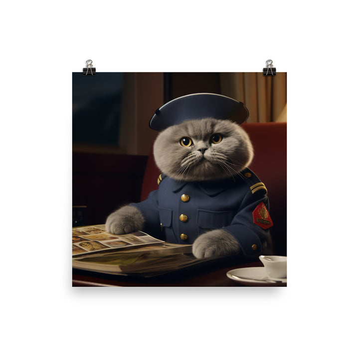 Scottish Fold Cabin Crew Photo paper poster - PosterfyAI.com