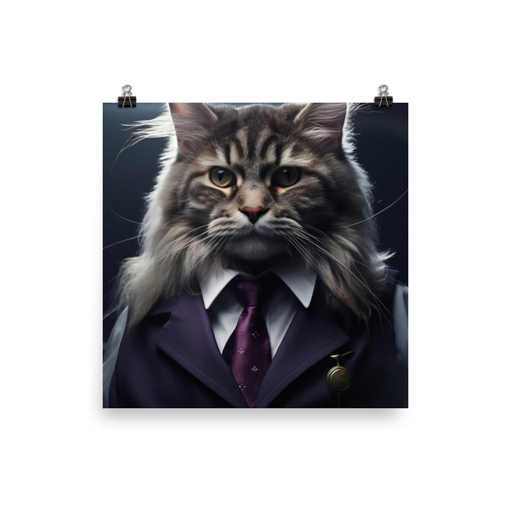 Maine Coon Transit Operator Photo paper poster - PosterfyAI.com