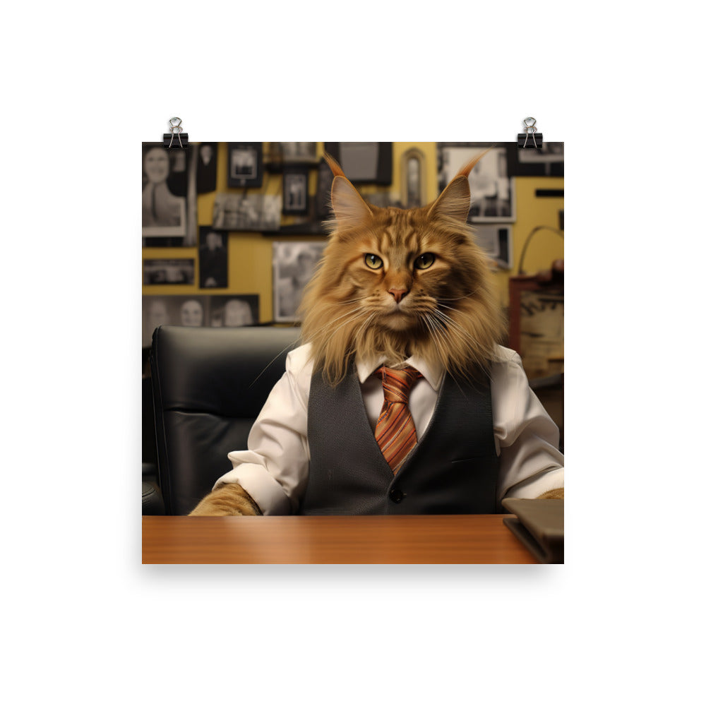 Maine Coon Sales Consultant Photo paper poster - PosterfyAI.com