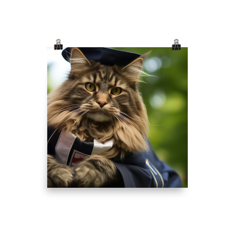 Maine Coon Mail Carrier Photo paper poster - PosterfyAI.com