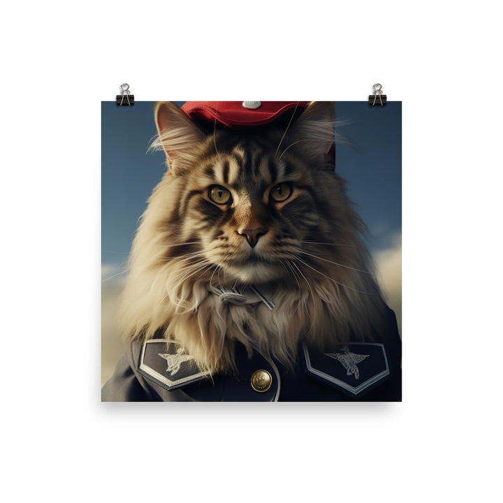 Maine Coon Mail Carrier Photo paper poster - PosterfyAI.com