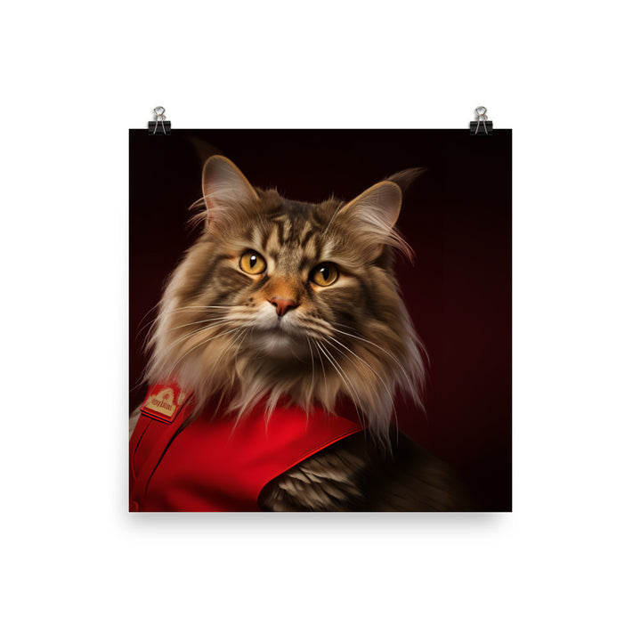 Maine Coon Fast Food Crew Photo paper poster - PosterfyAI.com