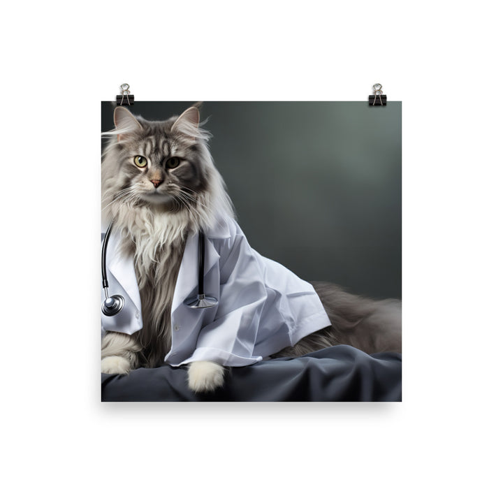 Maine Coon Doctor Photo paper poster - PosterfyAI.com