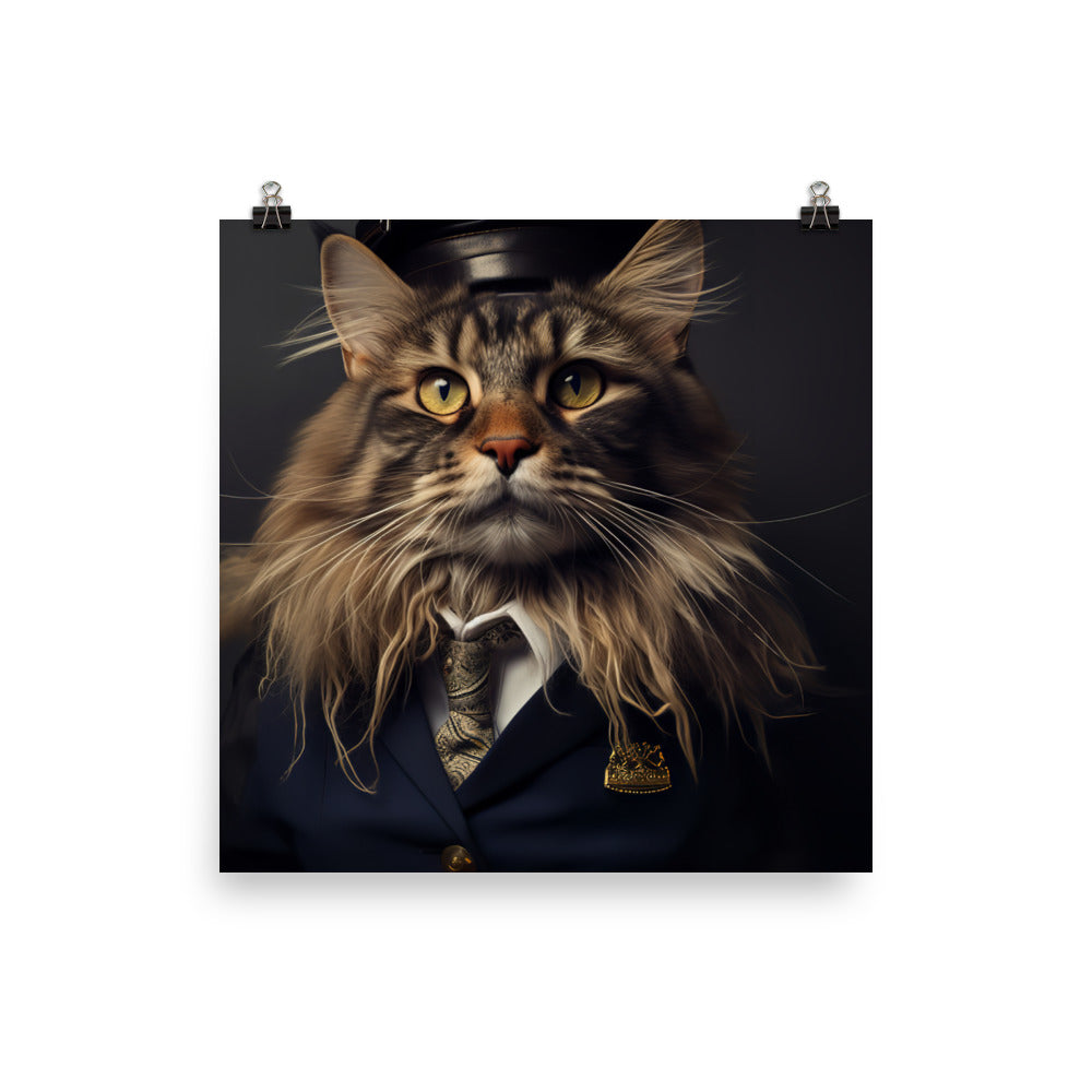 Maine Coon Cabin Crew Photo paper poster - PosterfyAI.com