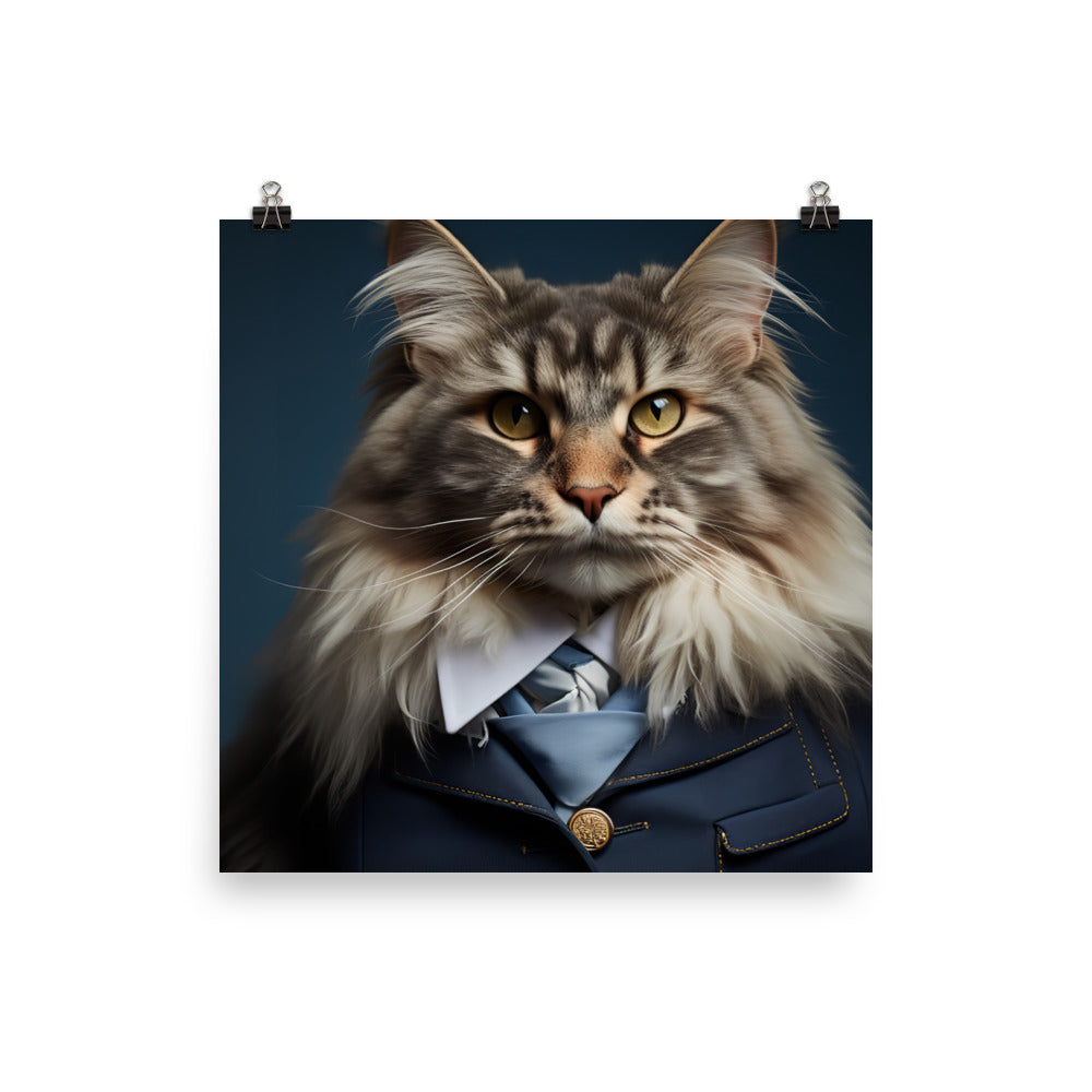 Maine Coon Cabin Crew Photo paper poster - PosterfyAI.com