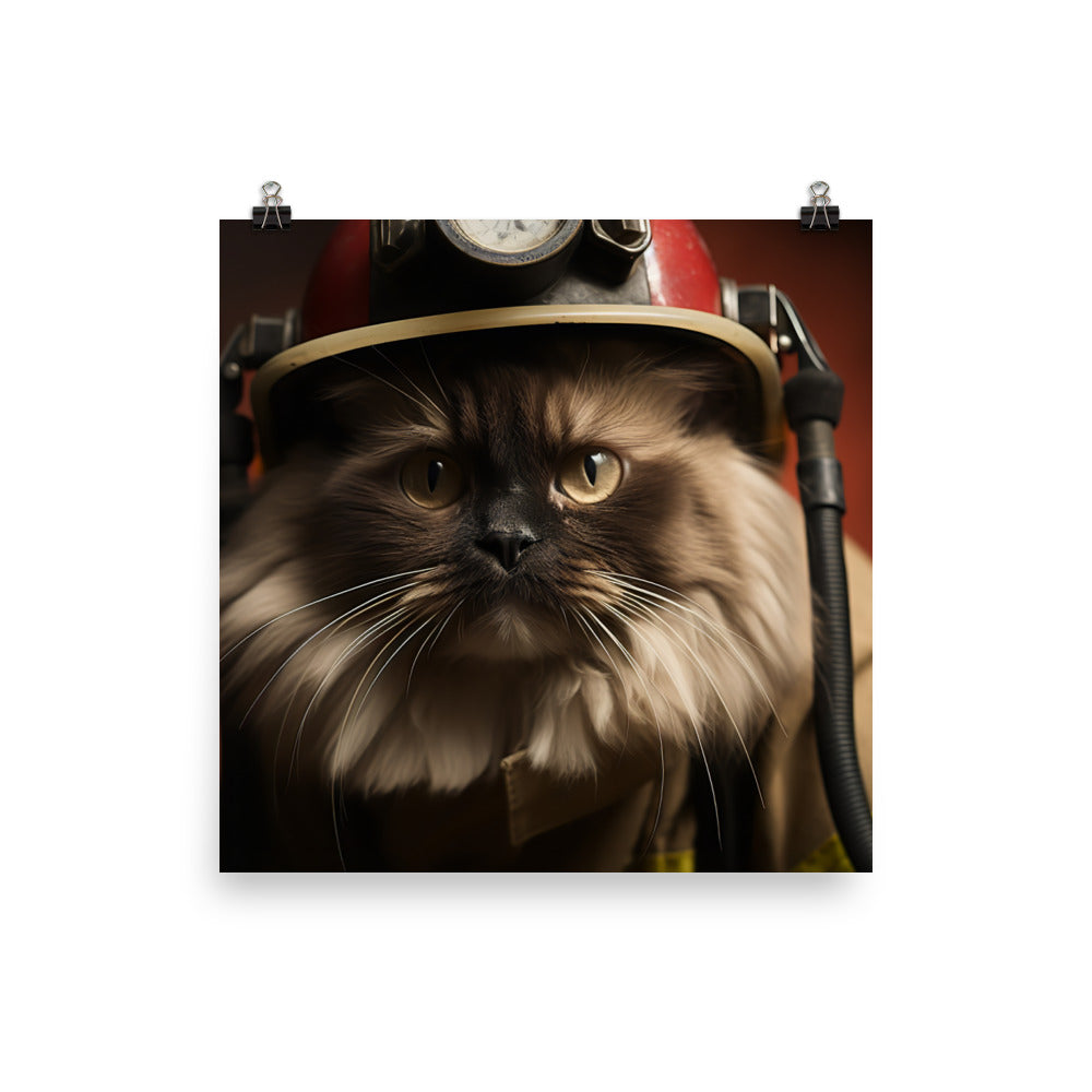 Himalayan Firefighter Photo paper poster - PosterfyAI.com